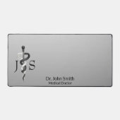 Elegant Black White Classy Noble Medical Asclepius Bureaumat (Voorkant)