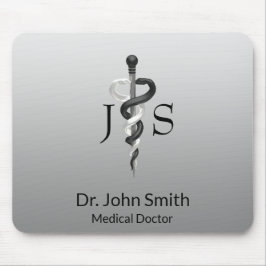 Elegant Black White Classy Noble Medical Asclepius Muismat