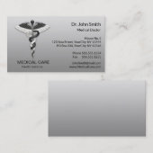 Elegant Black White Classy Noble Medical Caduceus Visitekaartje (Voorkant / Achterkant)
