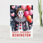 Elegant Black & White Clown Kaart (Voorkant)