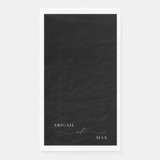 Elegant Black & White Couple Names Wedding Servet (Voorkant)