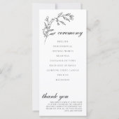 Elegant Black & White Crest Ceremony Program (Achterkant)