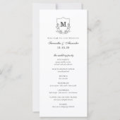 Elegant Black & White Crest Ceremony Program (Voorkant)