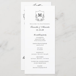 Elegant Black & White Crest Ceremony Program