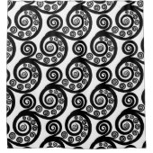 Elegant Black & White Curly Swirls Showgordijn Douchegordijn (Voorkant)
