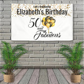 Elegant Black White Custom 50th Birthday Confetti Spandoek