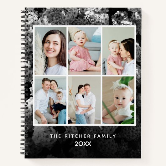 Elegant Black & White Custom Photos Daily Journal  Notitieboek (Voorkant)