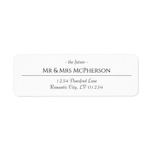 Elegant Black White Custom Return-adreslabels Etiket (Voorkant)