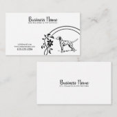 Elegant Black & White Dalmatian Floral Dog Walker Visitekaartje (Voorkant / Achterkant)