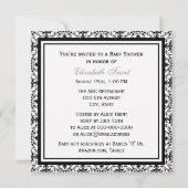 Elegant Black White Damask #2 Gold Baby shower #2 Kaart (Achterkant)