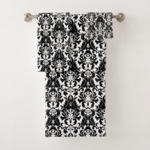 Elegant Black & White Damask
