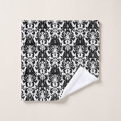 Elegant Black & White Damask Bad Handdoek (Wasdoekje)