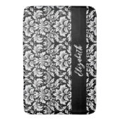 Elegant Black White Damask Badmat (Voorkant Verticaal)