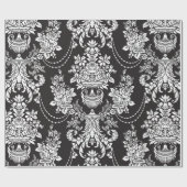 Elegant Black White Damask Cadeaupapier (Vlak)