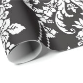 Elegant Black White Damask Cadeaupapier (Rol Hoek)