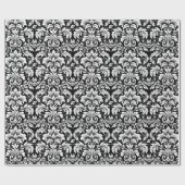 Elegant Black White Damask Cadeaupapier (Vlak)