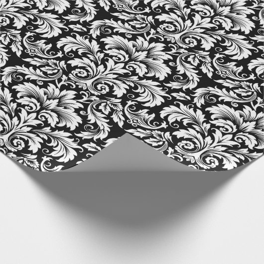 Elegant Black White Damask Cadeaupapier (Hoek)