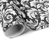 Elegant Black White Damask Cadeaupapier (Rol Hoek)