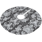 Elegant Black White Damask Kerstmis Kerstboom Rok (Gekanteld)