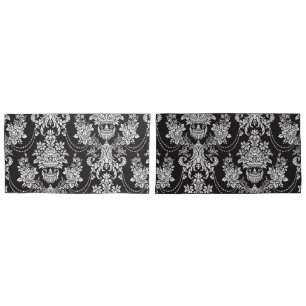 Elegant Black White Damask Metallic Kussensloop