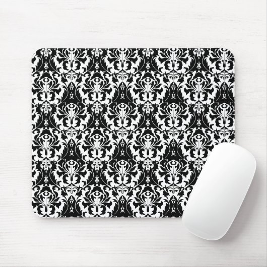 Elegant Black & White Damask Muismat (Met muis)