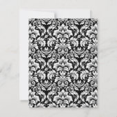 Elegant Black White Damask Notitiekaartje (Achterkant)