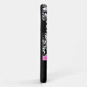 Elegant Black & White Damask Patroon met Monogram Case-Mate iPhone Case (Achterkant/rechts)