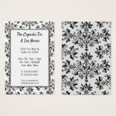 Elegant Black White Damask Pattern Aangepaste Kaar Visitekaartje (Voorkant /achterkant)