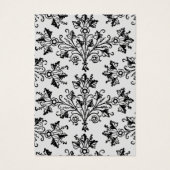 Elegant Black White Damask Pattern Aangepaste Kaar Visitekaartje (Achterkant)