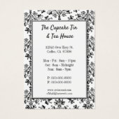 Elegant Black White Damask Pattern Aangepaste Kaar Visitekaartje (Voorkant)