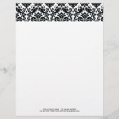 Elegant Black White  Damask Pattern Briefhoofd Sjabloon (Voorkant)