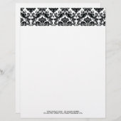 Elegant Black White Damask Pattern Briefhoofd Sjabloon (Voorkant / Achterkant)