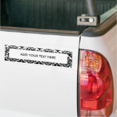 Elegant Black White  Damask Pattern Bumpersticker (Op Truck)