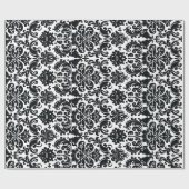 Elegant Black White  Damask Pattern Cadeaupapier (Vlak)
