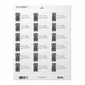 Elegant Black White  Damask Pattern Etiket (Full Sheet)