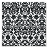 Elegant Black White  Damask Pattern Foto Afdruk (Voorkant)