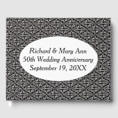 Elegant Black White Damask Pattern Gastenboek (Voorkant)