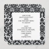 Elegant Black White Damask Pattern Kaart (Voorkant / Achterkant)
