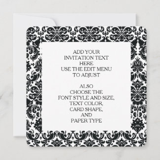 Elegant Black White  Damask Pattern Kaart