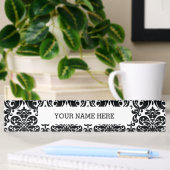 Elegant Black White Damask Pattern Naambordje