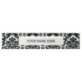 Elegant Black White  Damask Pattern Naambordje (Voorkant)