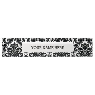Elegant Black White  Damask Pattern Naambordje