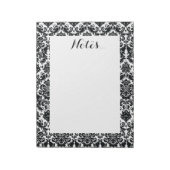 Elegant Black White  Damask Pattern Notitieblok (Linkerzijde)