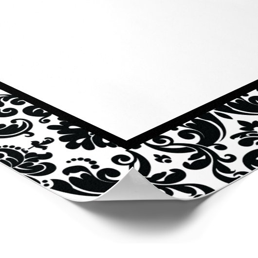 Elegant Black White  Damask Pattern Poster (Hoek)