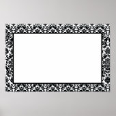 Elegant Black White  Damask Pattern Poster (Voorkant)