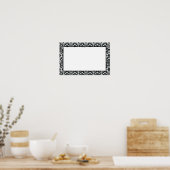 Elegant Black White  Damask Pattern Poster (Keuken)