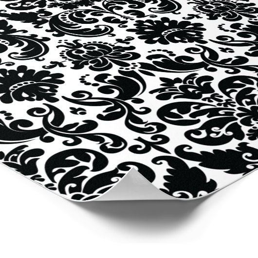 Elegant Black White  Damask Pattern Poster (Hoek)