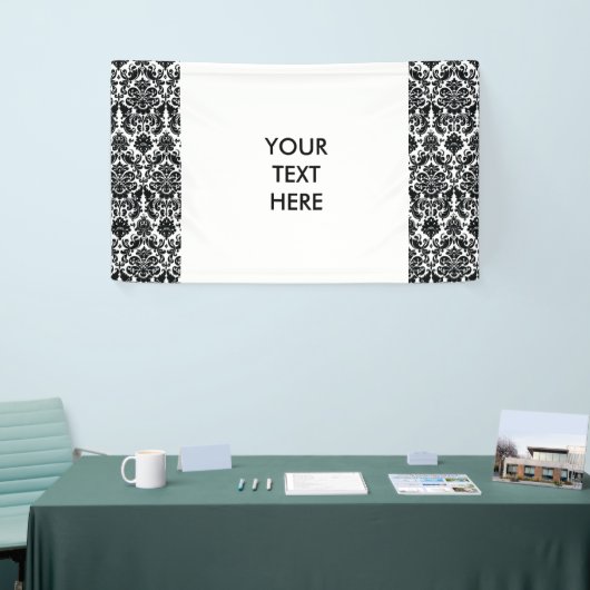 Elegant Black White  Damask Pattern Spandoek (Beurs)