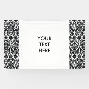 Elegant Black White Damask Pattern Spandoek
