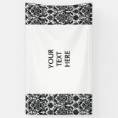 Elegant Black White  Damask Pattern Spandoek (Verticaal)